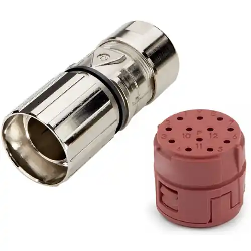Gratis Versand Kupplung, 17-polig, Lötkelch, Schraubverriegelung, gerade, 75009706