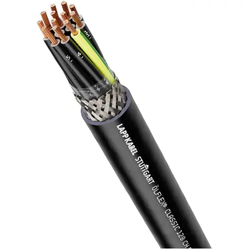 Abverkauf HFFR Steuerleitung ÖLFLEX CLASSIC 128 CH BK 0,6/1 kV 5 G 1,0 mm², geschirmt, schwarz, 1123560